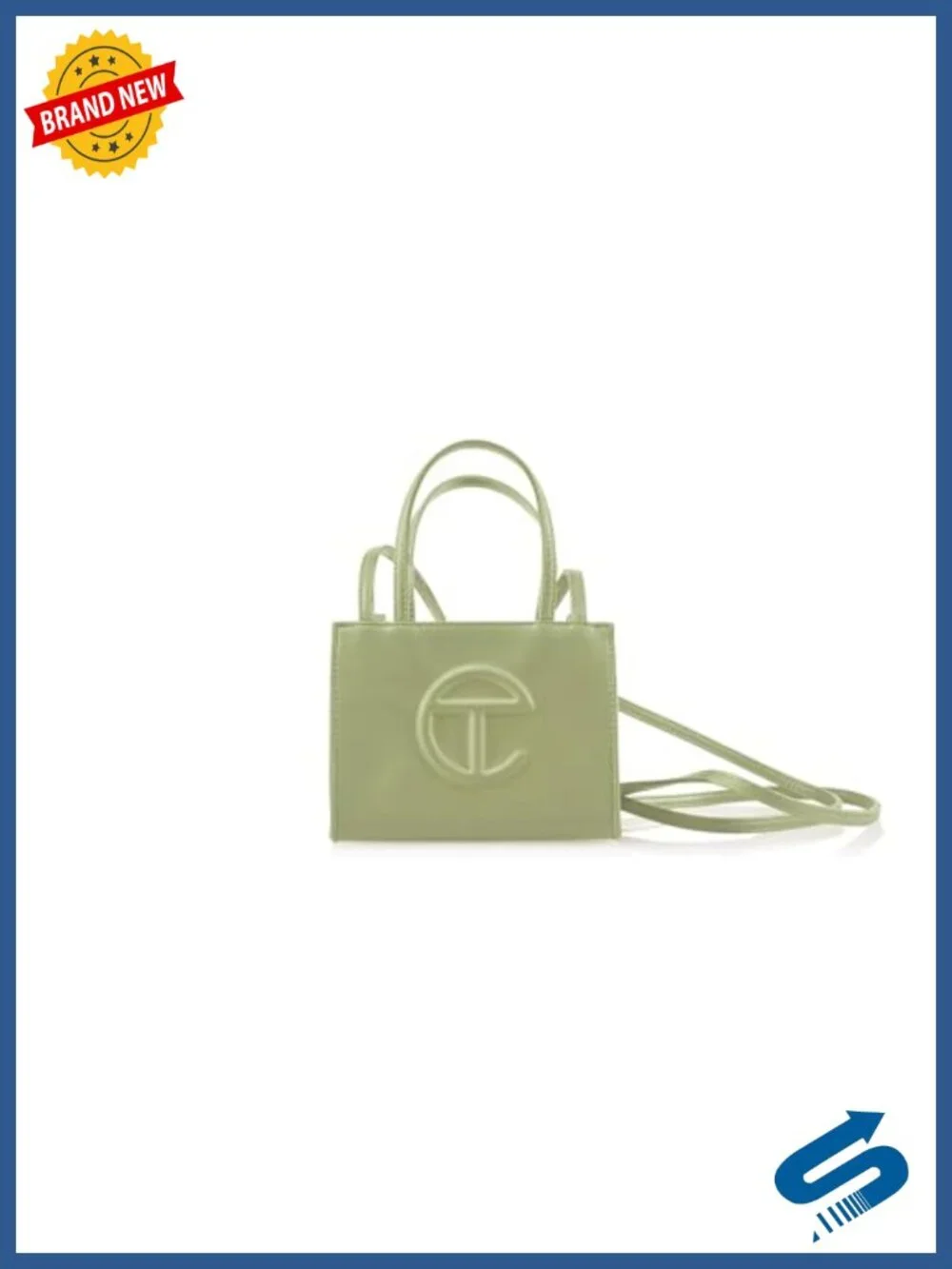 Faux Leather Small Shopping Tote with Top Handles, Crossbody Strap